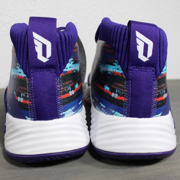 Sold Adidas Dame 5 Shoes Purple Blue Size 16 - Picture 7 of 10